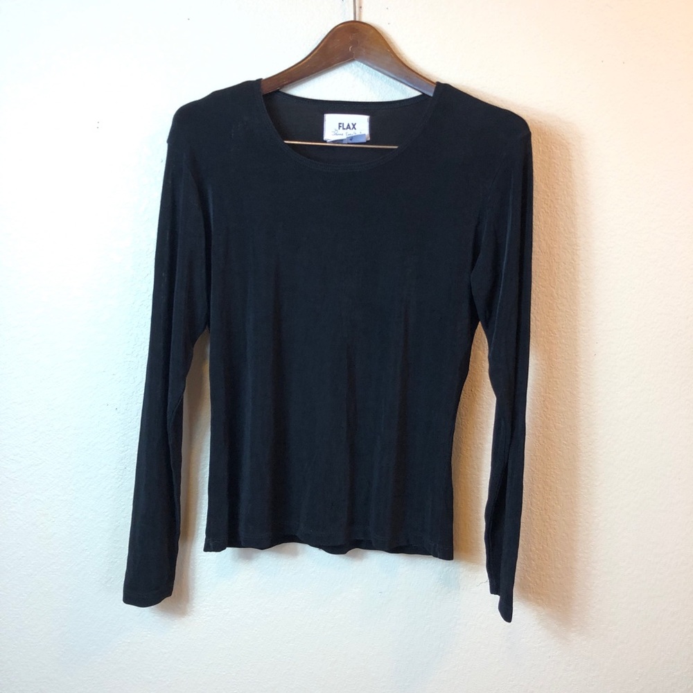 Flax || Black Long Sleeve Blouse